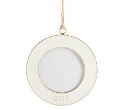 2019 Dated Enamel Frame Ornaments - White