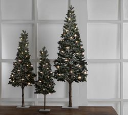 Portable Lit Snowy Pine Tree