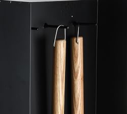 Steel Fireplace Tool Set with Log Storage