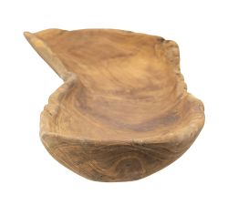 Handcrafted Organic Edge Teak Decorative Tray