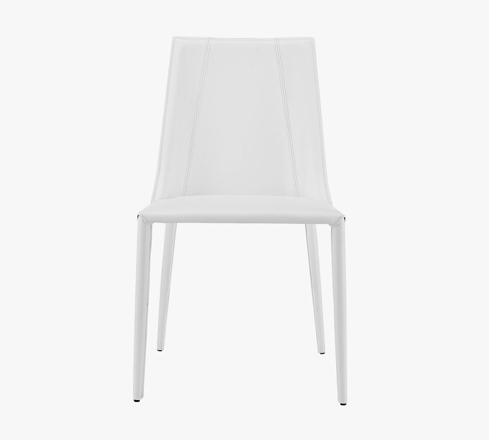 white dining chair front view