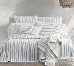 Manon Striped Cotton Coverlet