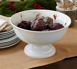 Santa's Reindeer Footed Serving Bowl