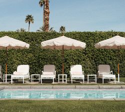 St. Tropez 7' Round Outdoor Teakwood Market Umbrella