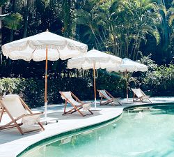 St. Tropez 7' Round Outdoor Patio Umbrella - Teakwood Frame