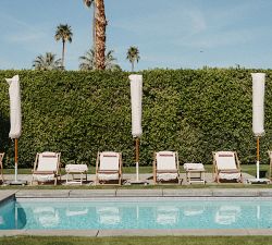 St. Tropez 7' Round Outdoor Teakwood Market Umbrella