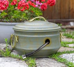 Fiorella Blue Verde Hose Pot with Lid