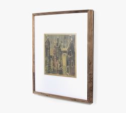 Medieval Town By Pepi Sprohge with Rustic Walnut Frame