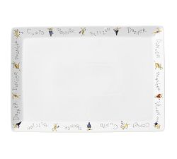 Santa's Reindeer Porcelain Rectangular Serving Platter