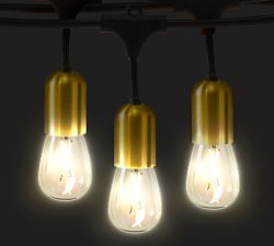 Brass Heavy Duty Hanging String Lights - 48'