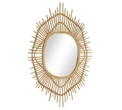 Isabella Rattan Oval Mirror, 46" x 37"