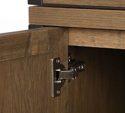 Parquet Reclaimed Wood Open Bookcase with Doors