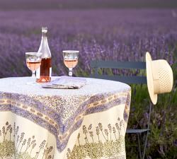 Lavender Blockprint Cotton Tablecloth