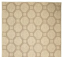 Custom Octagon Printed Wool &amp; Sisal Rug