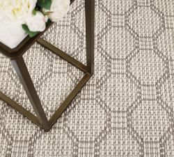 Custom Octagon Printed Wool &amp; Sisal Rug