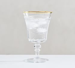Etched Gold Rim Goblets - Set of 4