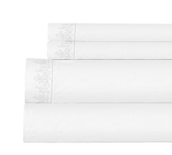Kollin Cotton Percale Embroidered Sheet Set