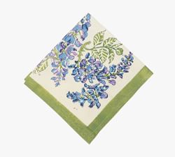 Wisteria Blockprint Cotton Napkins - Set of 6
