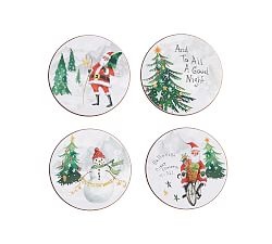 Jolly Santa Assorted Cork Coasters - Set of 4