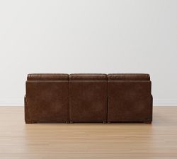 Turner Square Arm Leather Power Reclining Chaise Sectional (105&quot;&ndash;117&quot;)