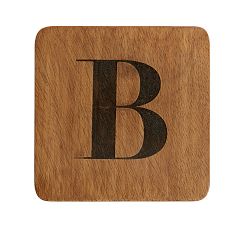 Alphabet Wood Coasters, Set of 4