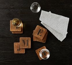 Alphabet Wood Coasters, Set of 4