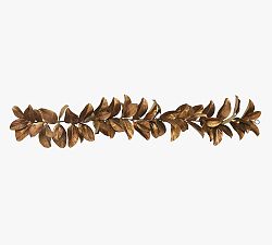 Faux Gold Magnolia Leaf Garland 5'