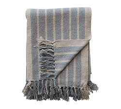Jessi Striped Fringe Throw