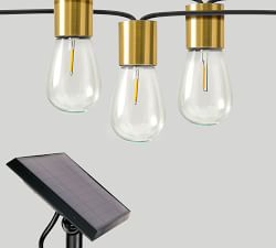 Brass Solar String Lights - 28'