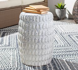 Charles Ceramic Round Outdoor Accent Table (13")