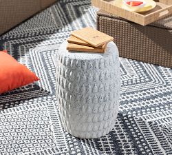 Charles Ceramic Round Outdoor Accent Table (13")