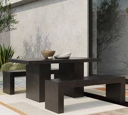 Adonis Concrete Rectangular Outdoor Dining Table (63"-79")