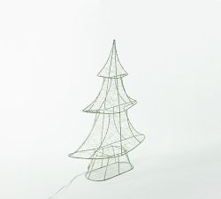 Lit Silver Christmas Tree