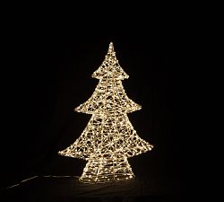 Lit Silver Christmas Tree
