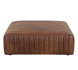 Oakdale Square Leather Ottoman