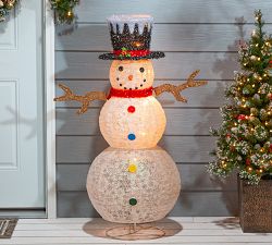 Glittery Lit Snowman 48"