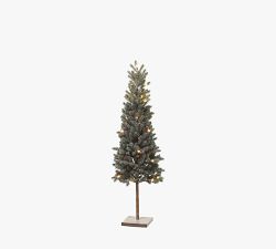 Portable Lit Snowy Pine Tree