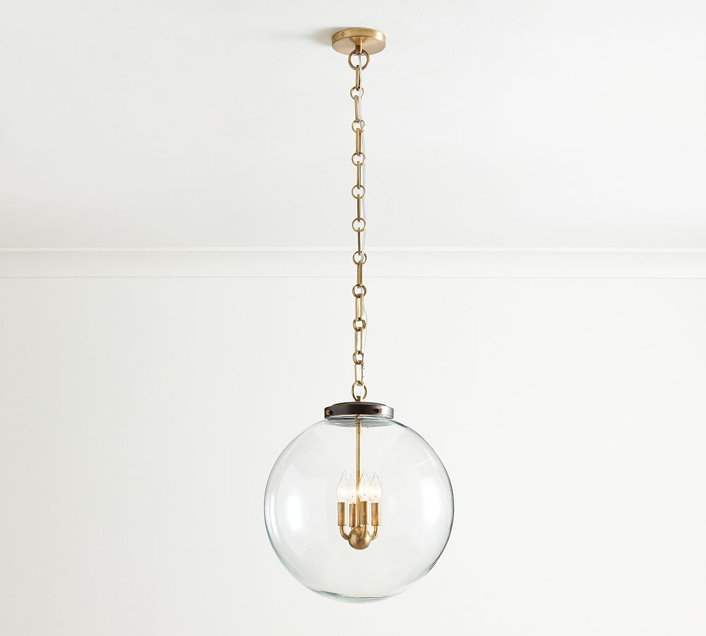 Anthony Recycled Glass Globe Pendant (14&quot;-18&quot;)