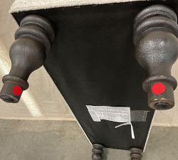 Open Box: Martin Upholstered Bench without Nailheads, 50.5" - Luxe Boucle Ivory, Blackened Oak Legs