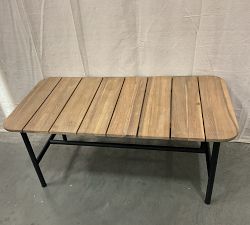 Open Box: Tulum Acacia Rectangular Outdoor Coffee Table, 40" - Vintage Light Wheat