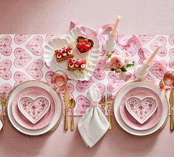 Heart Print Organic Cotton Table Runner