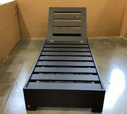 Open Box: Malibu Metal Platform Outdoor Single Chaise Lounge Frame, Individual - Black