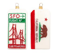 Handmade Heirloom Destination Luggage Tag Ornaments