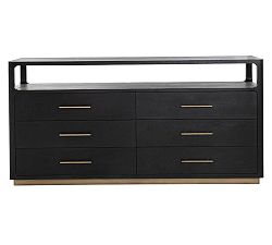 Open Box: Woodbury 6-Drawer Dresser - Black
