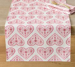 Heart Print Organic Cotton Table Runner