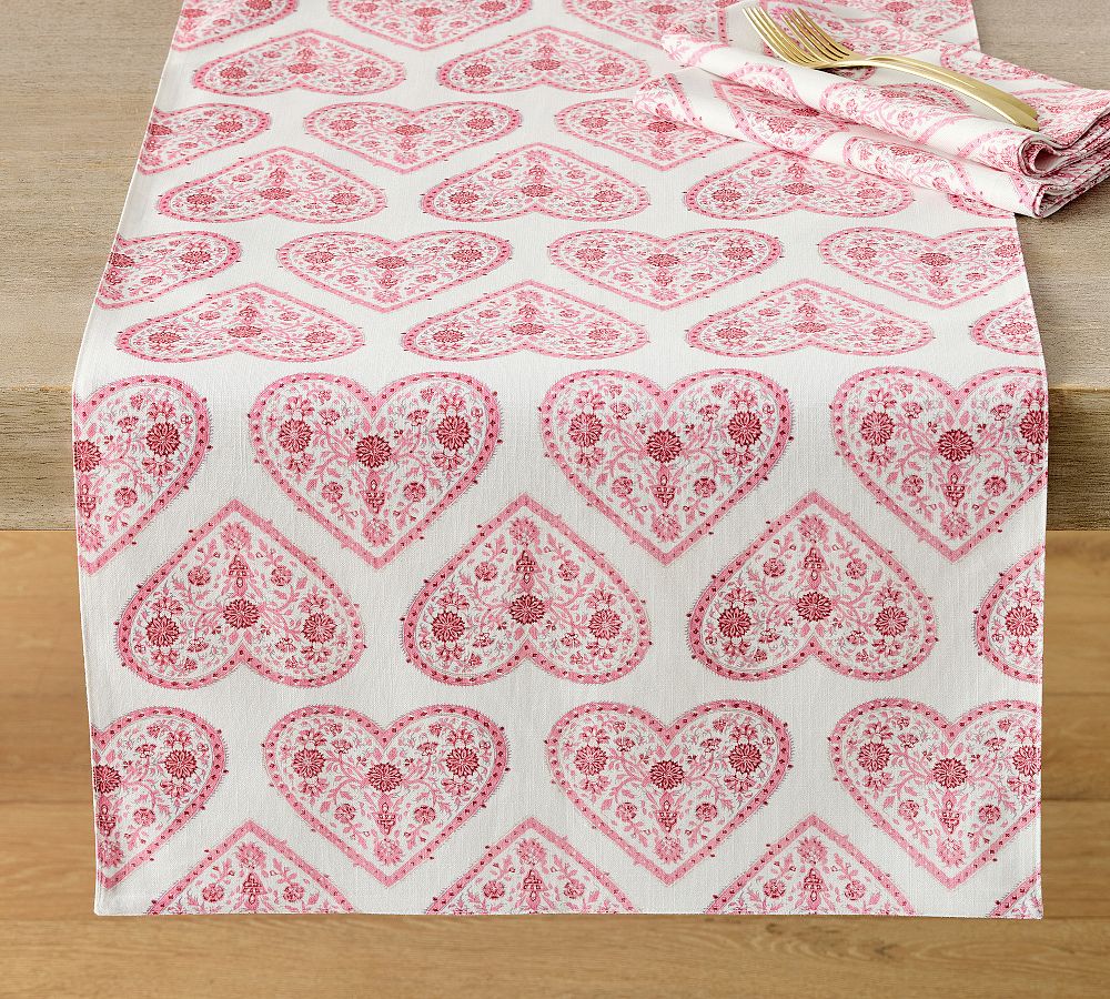 Heart Organic Cotton Table Runner