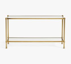 Open Box: Everson Glass Console Table (58.5&quot;) - Antique Brass