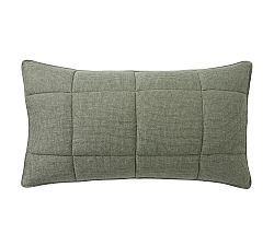 Open Box: European Flax Linen Waffle Comforter Sham, King, Set of 2 - Loden