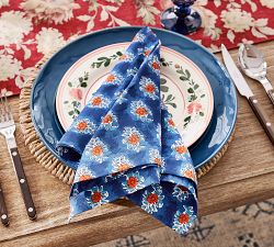 Amaya Block Print Organic Cotton Napkins - Set of 4