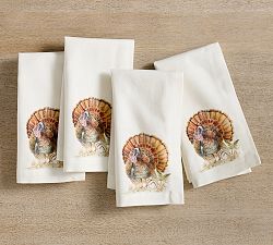 Bedford Harvest Turkey Cotton/Linen Napkins - Set of 4